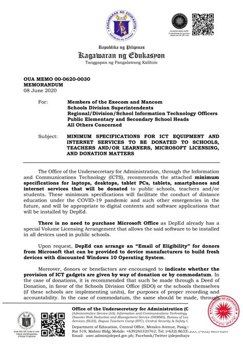 deped valenzuela memo issuances